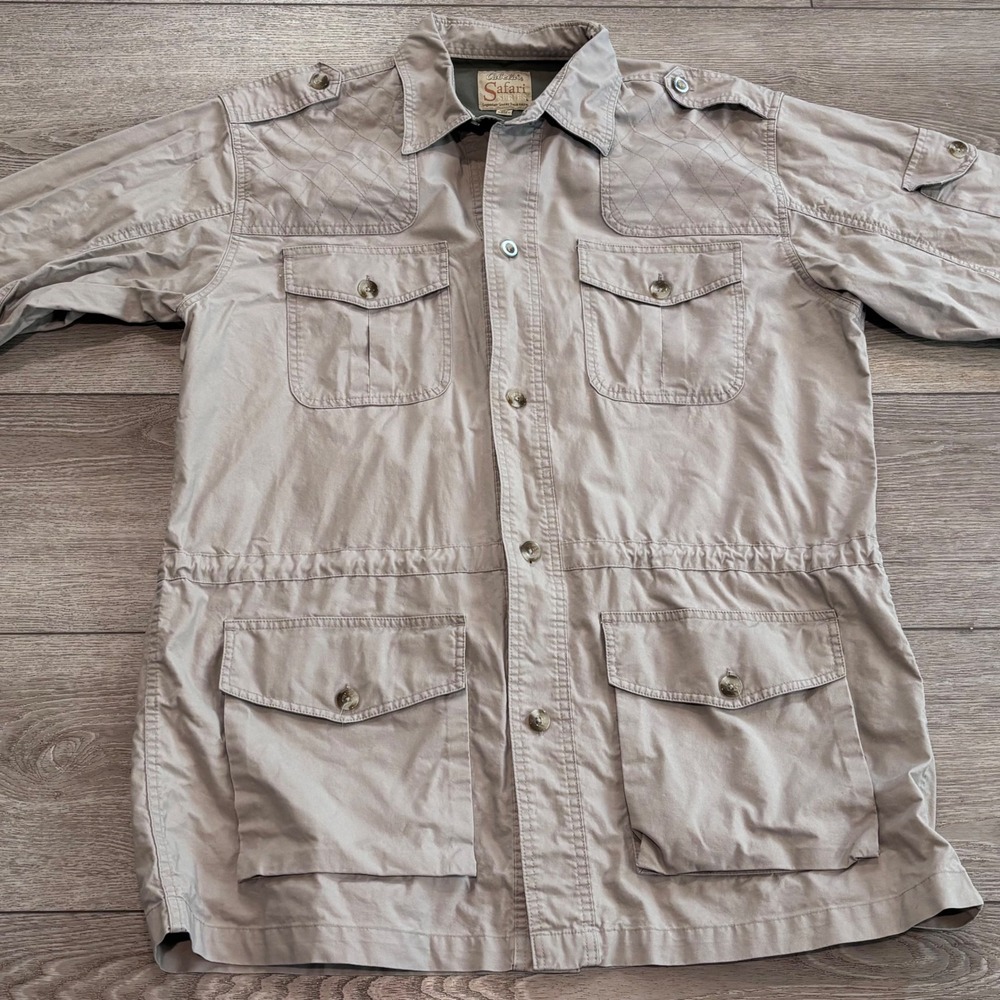 Cabela's Safari Series Field Jacket Mens XL Tall Khaki Cotton Utility Hunting
